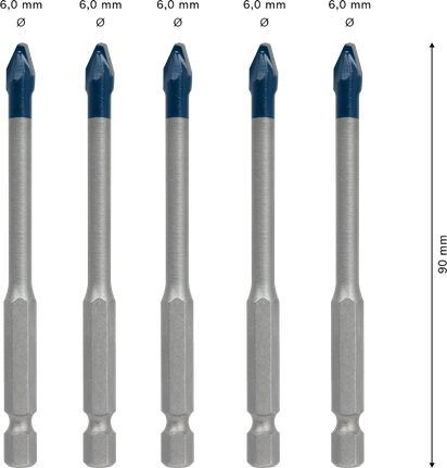 Bosch EXPERT HEX-9 cieto keramikas urbju komplekts 6 mm.